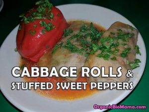 cabbage rolls and stuffed green peppers