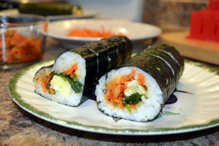 how to make Korean sushi kimbap