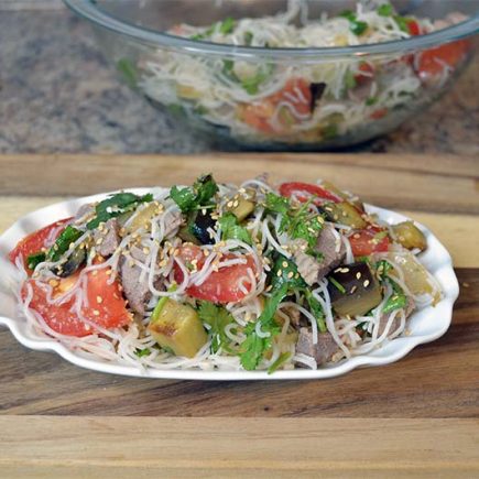 Glass Noodle Salad with Eggplant and Vegetables